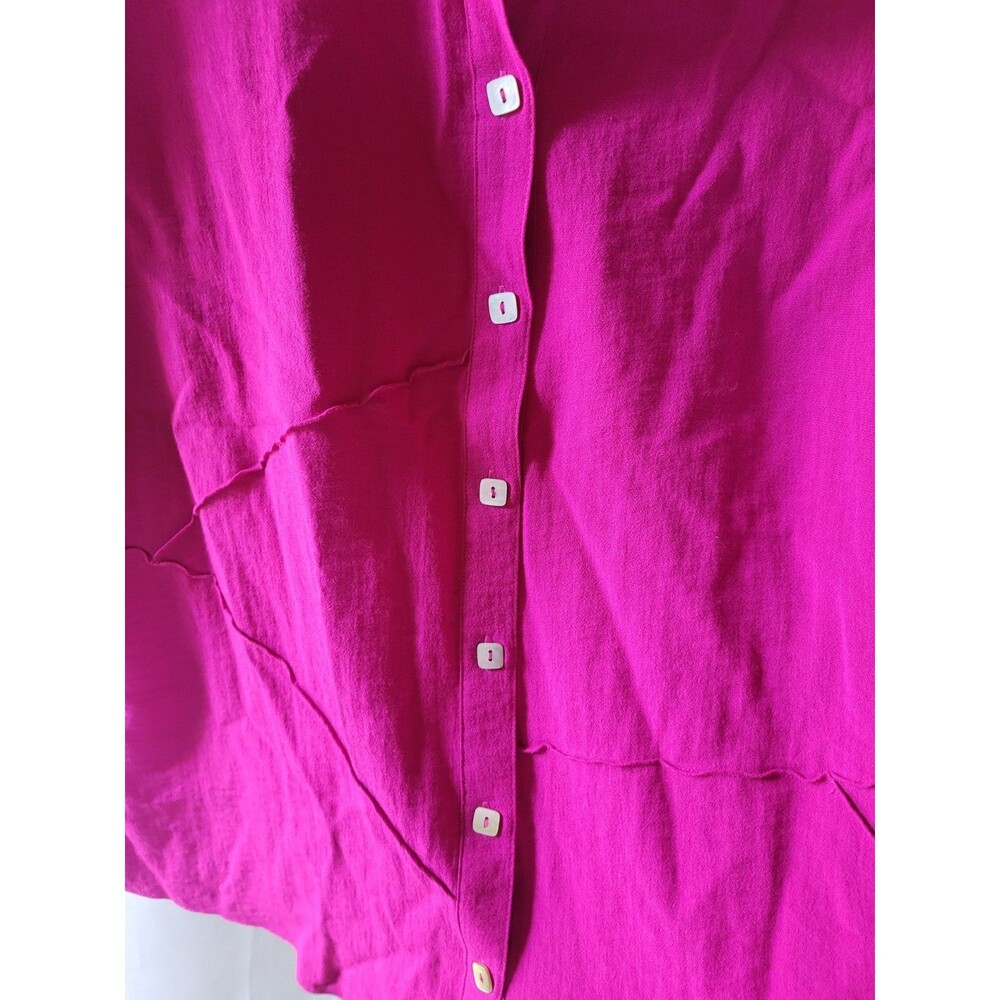 John Mark Tunic Women's XL Button Up Raspberry Boho Lagenlook - Picture 5 of 10
